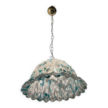 Blue Murano Art Glass Light Pendant 1970’s