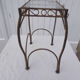 Table d'appoint fer forgé et verre