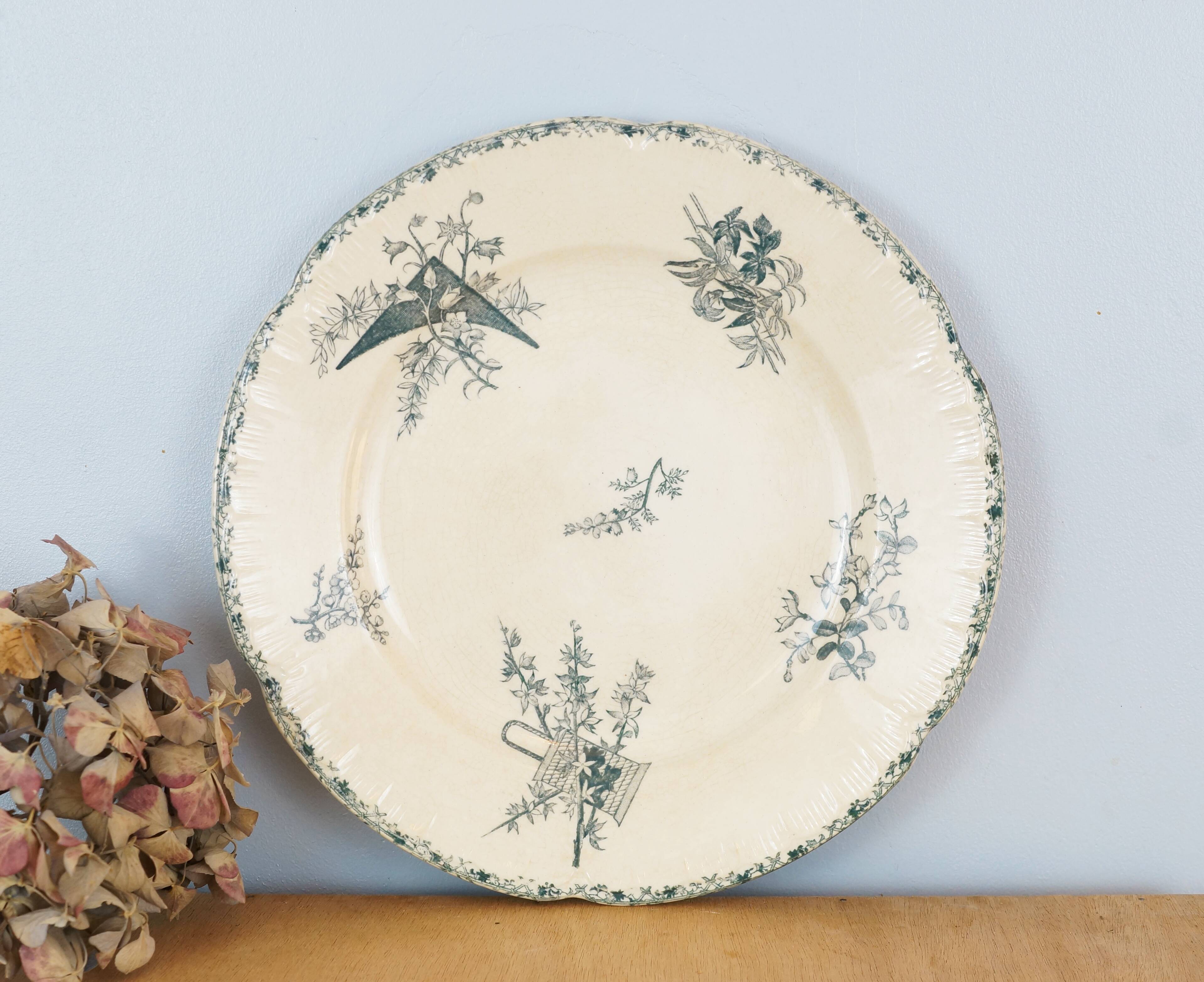 Large plate or serving dish Terre de fer Grand Dépôt E.Bourgeois