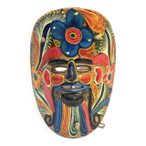 Mexican folk art mask in colored terracotta, 1970s