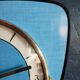 Vintage formica clock silent wall clock "DAM Electric Blue"