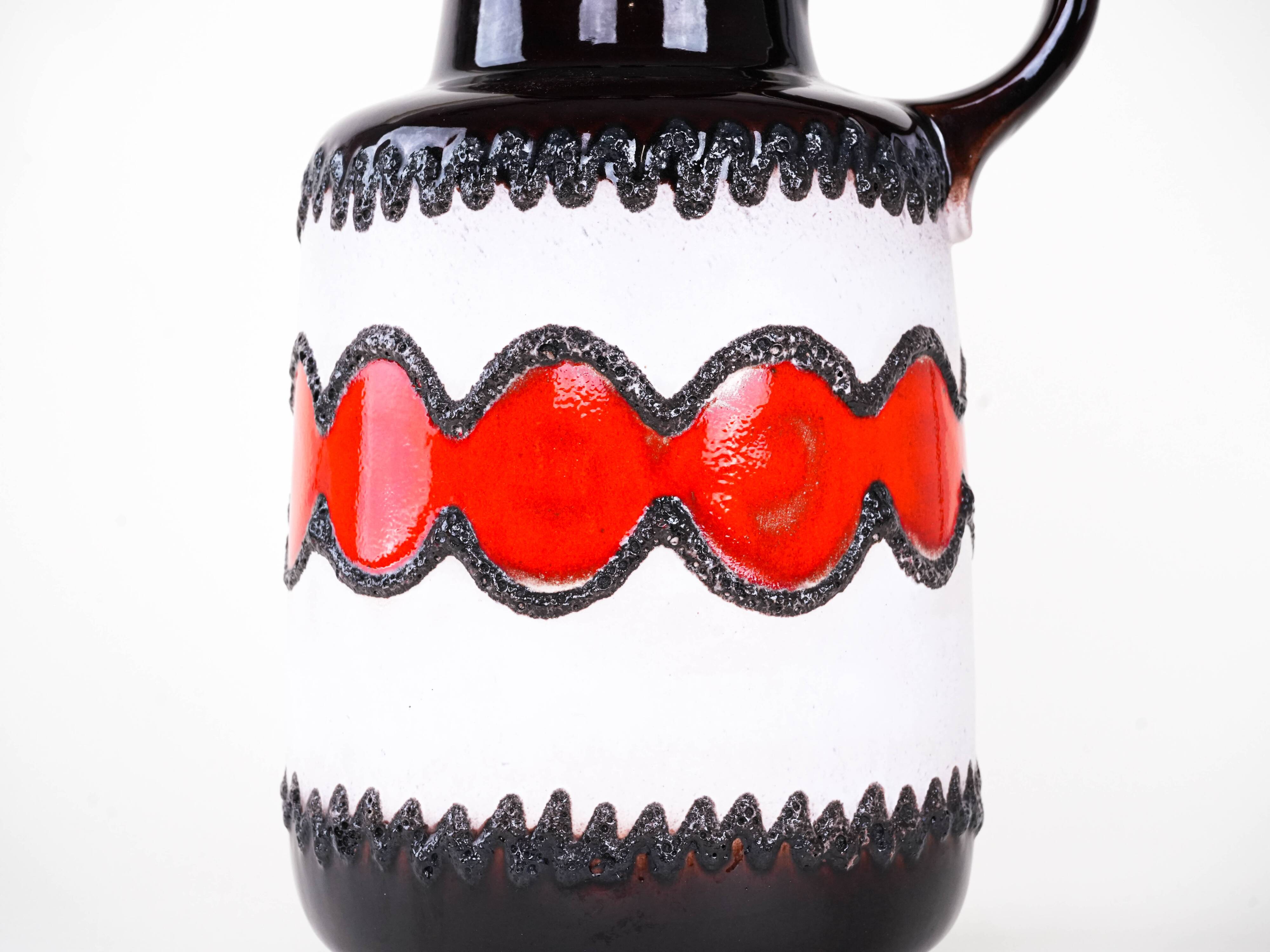 Ceramic vase with a handle, German design, 1960s, made in West Germany