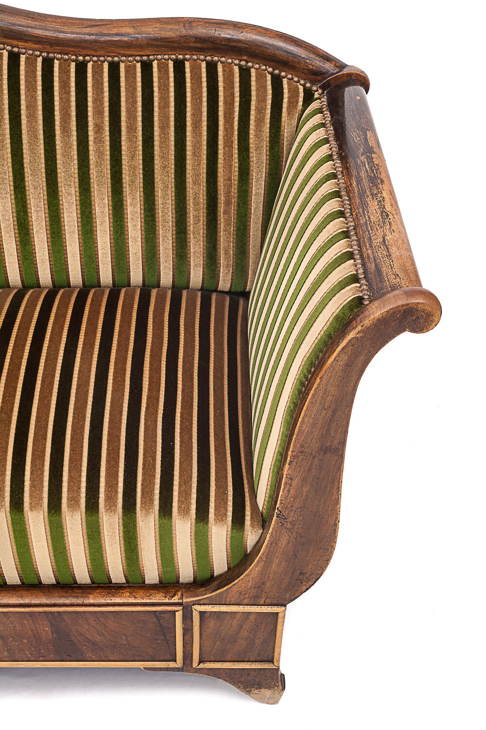 Vintage Récamier sofa in velvet, 1920