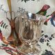 Silver-plated egg cup and spoon set