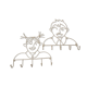Pair of iron coat holders girl and boy