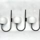 Mid-Century Italian set of three large sphere wall lamps from 60s