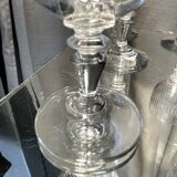 Set of 7 liqueur or drop glasses in chiseled glass table art
