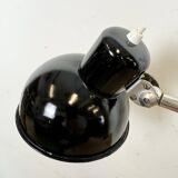 Lampe de bureau, d'atelier industriel en tôle émaillée noire, années 1950