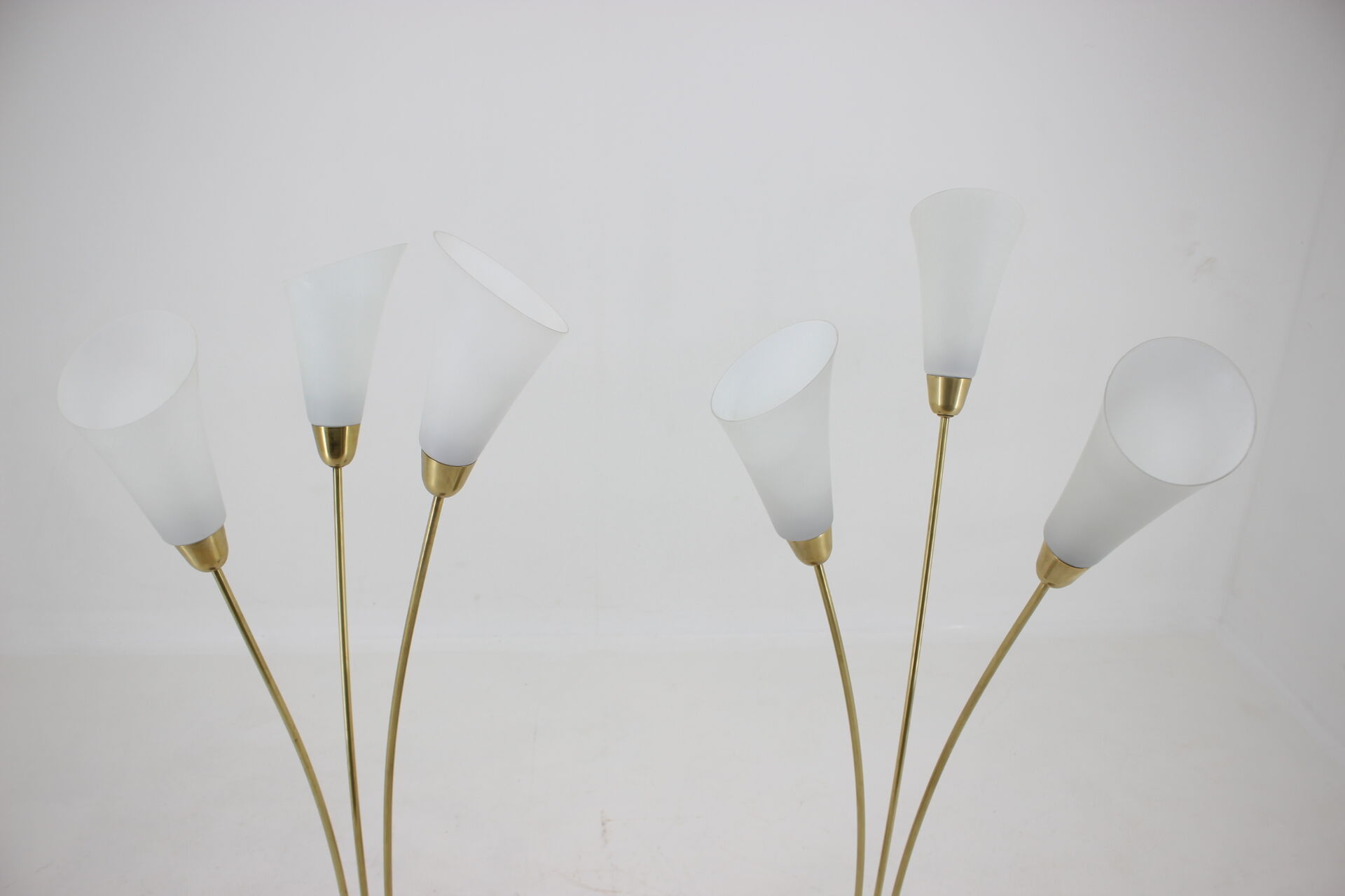 Pair of art deco floor lamps, Czechoslovakia 1940s