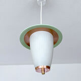 Vintage pendant lamp 50 years, opaline copper green