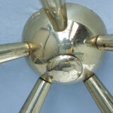Italian Brass Star Burst Flush Mount in the manner of Arredoluce