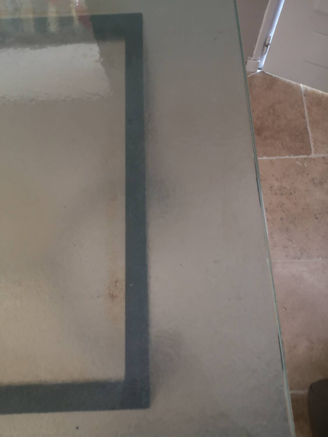 Designer table with glass top