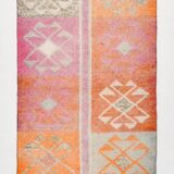 3x10 Turkish Pink & Orange Vintage Runner Rug, 91x316Cm