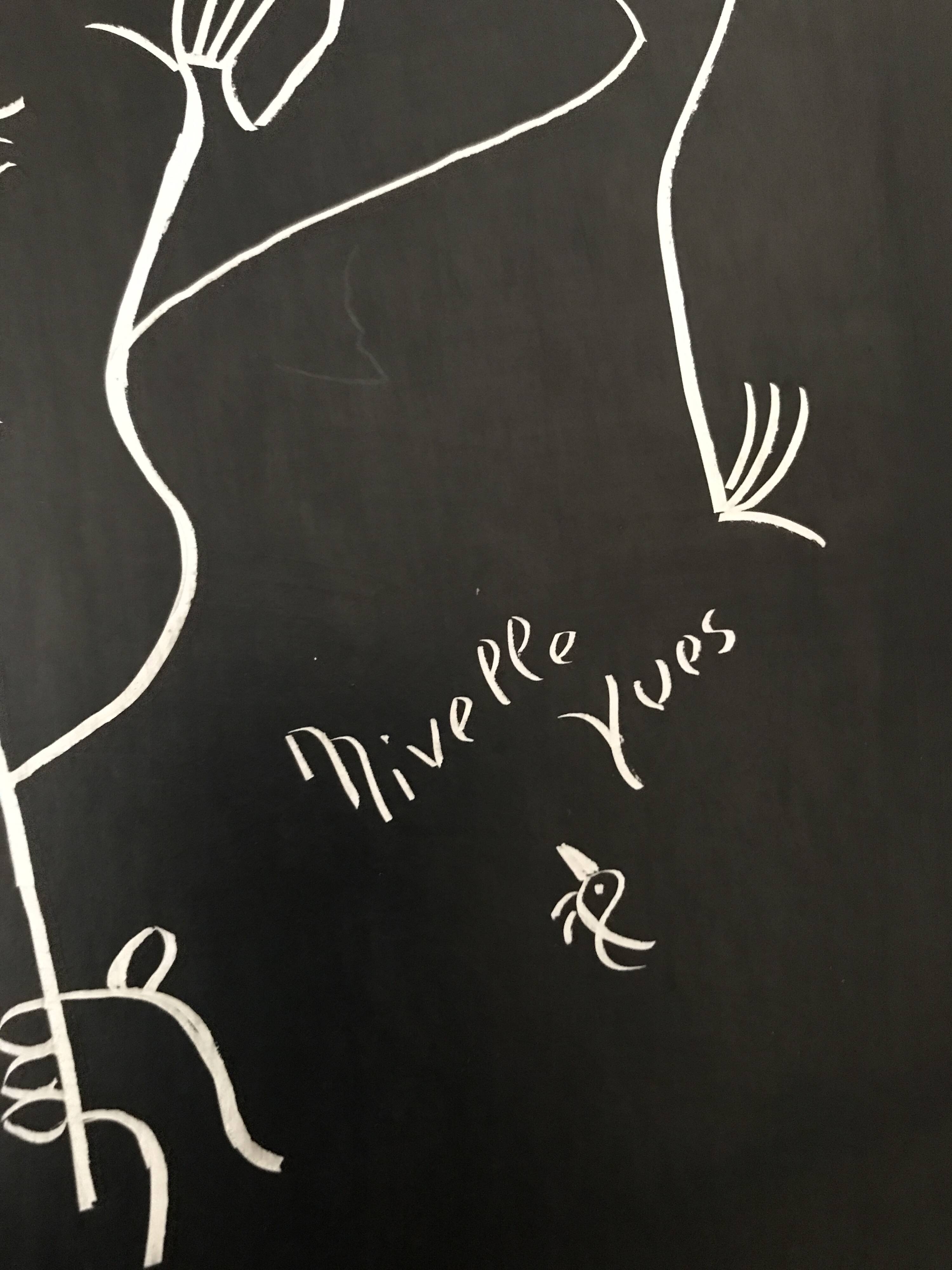 Original drawing abstract faces Yves Nivelle