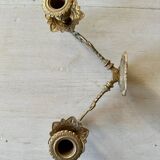 Pair of brass wall candle holders