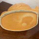 Swan shaped planter in 70s earthenware apricot orange color
