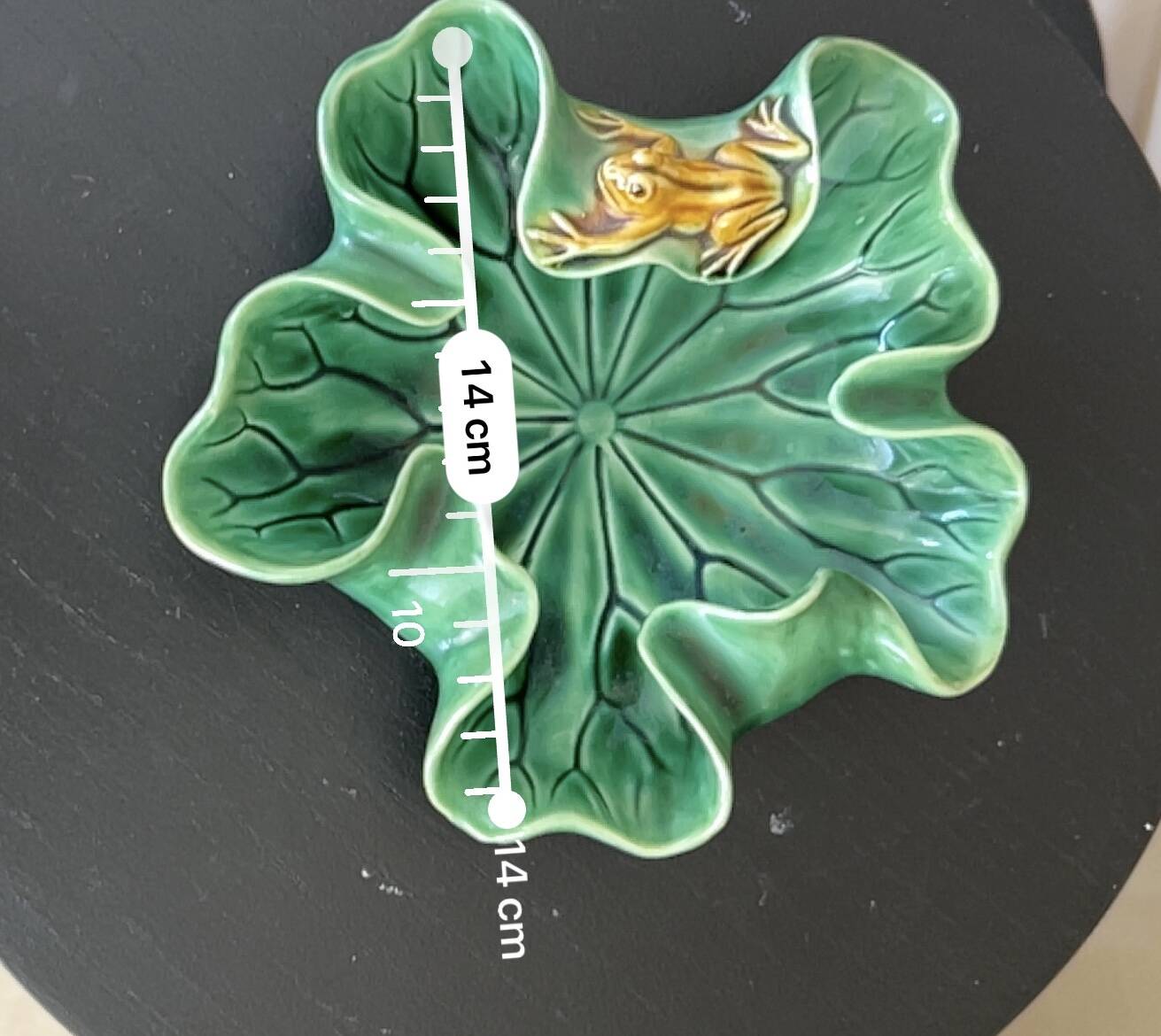 Vide-poche vintage faïence – nénuphar & grenouille – années 50