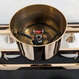 Arlus chandelier with 6 lights in opaline and brass from the 60s/70s