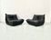 Togo lounge chairs in black leather attributed to Michel Ducaroy for Ligne Roset, set of 2