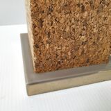 Vintage 1970 lamp in cork & metal