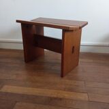 Gustave Gautier 1960 massive elm butterfly butterfly tabouret