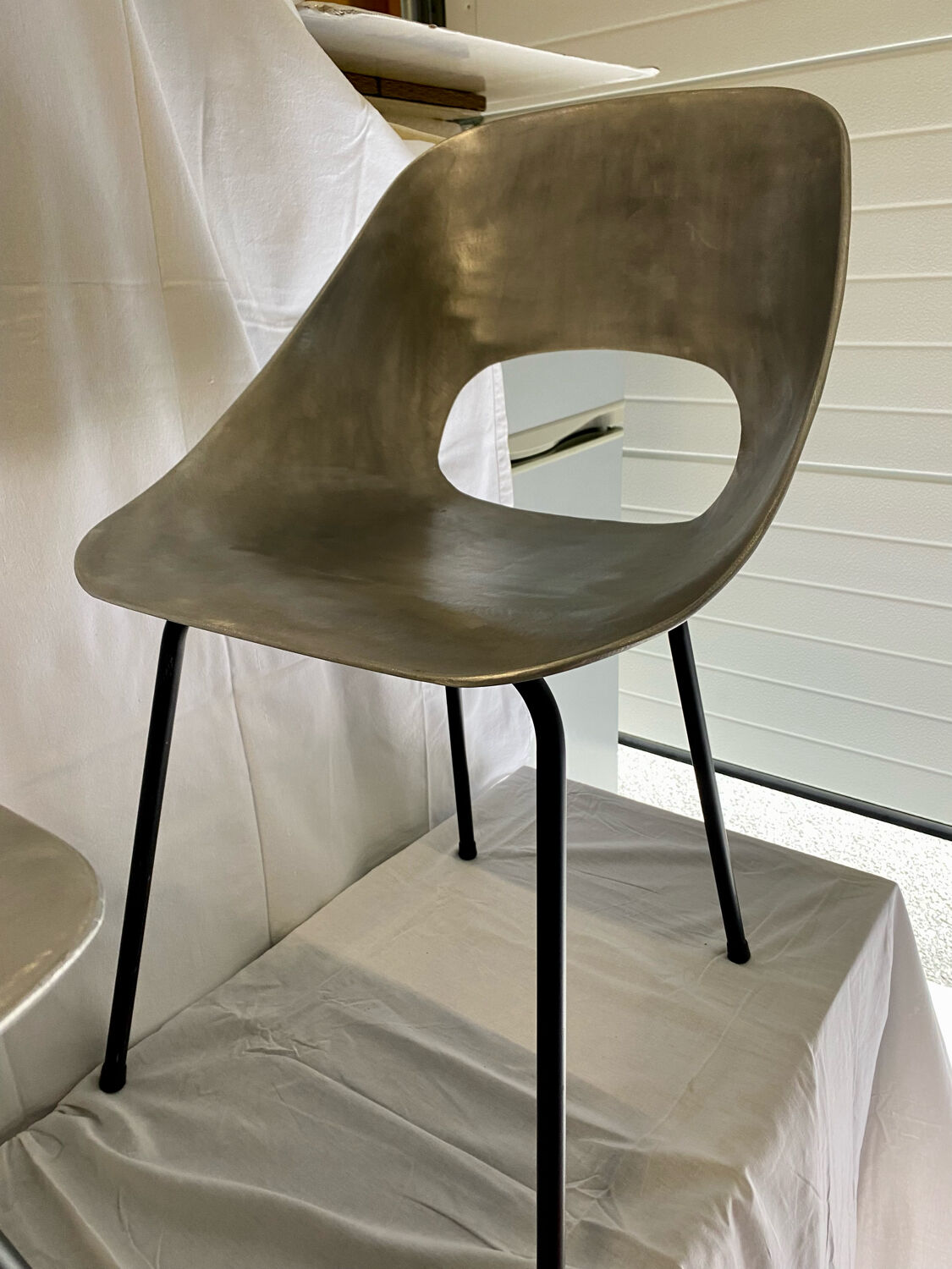 Vintage tulip chairs by Pierre Guariche