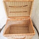 Large vintage woven wicker basket