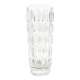 Vase en forme de haricot, en verre pressé transparent, HSG Ząbkowice, Pologne, années 1970