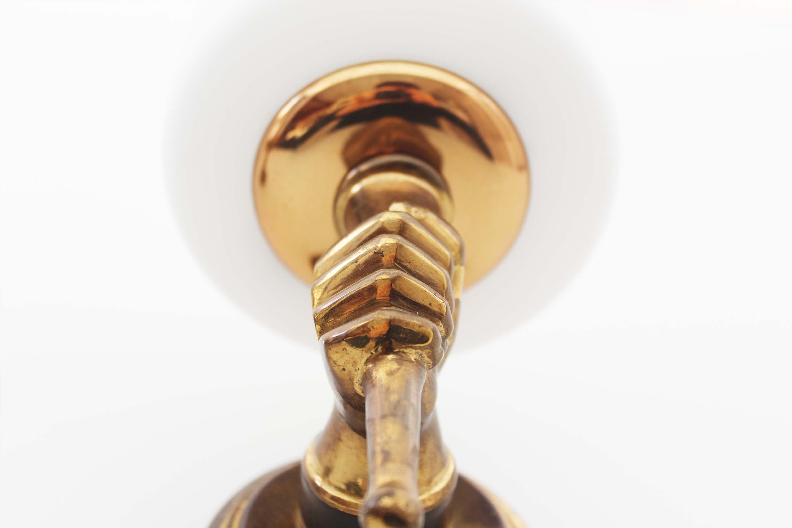 Pair of 1950’s solid brass ‘torch holding hand’ wall sconces by maison arlus