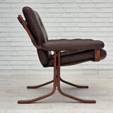 1970s, Norwegian armchair by Jon Hjortdal, furniture leather, bent wood.