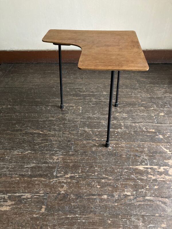 Bout de canapé de fauteuil chevet plywood art populaire 1960