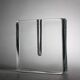 Vase en verre soliflore transparent, années 1960