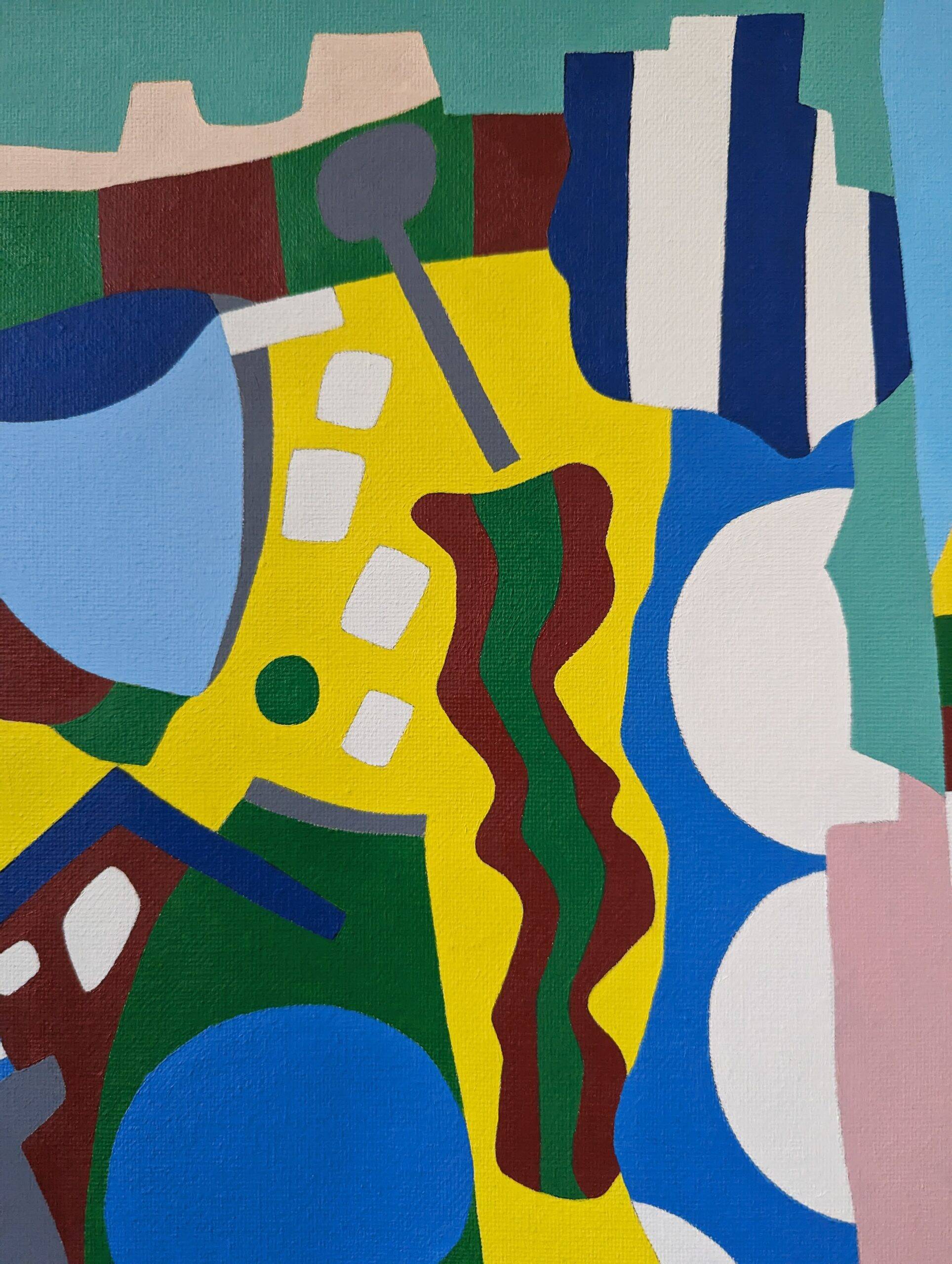 Contemporary Abstract Painting "Blue Tiger" 2023 Unframed Acrylic on Canvas