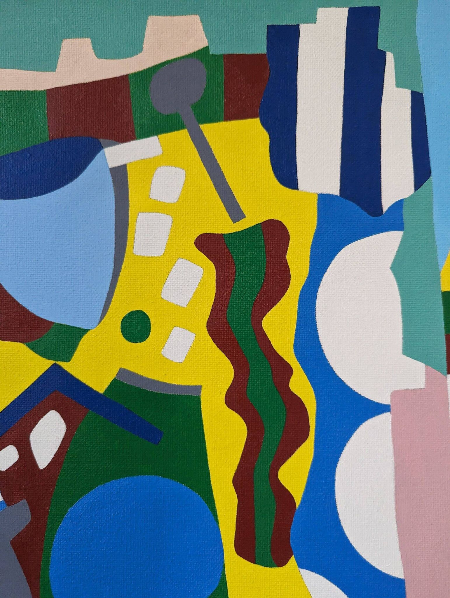 Contemporary Abstract Painting "Blue Tiger" 2023 Unframed Acrylic on Canvas