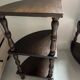 Pair of modular corner shelves in half-moon console – Napoleon I style