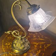 1900 desk or bedside lamp in bronze, 28x25, very beautiful patina, works.