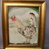 Oil on canvas "crested hen"