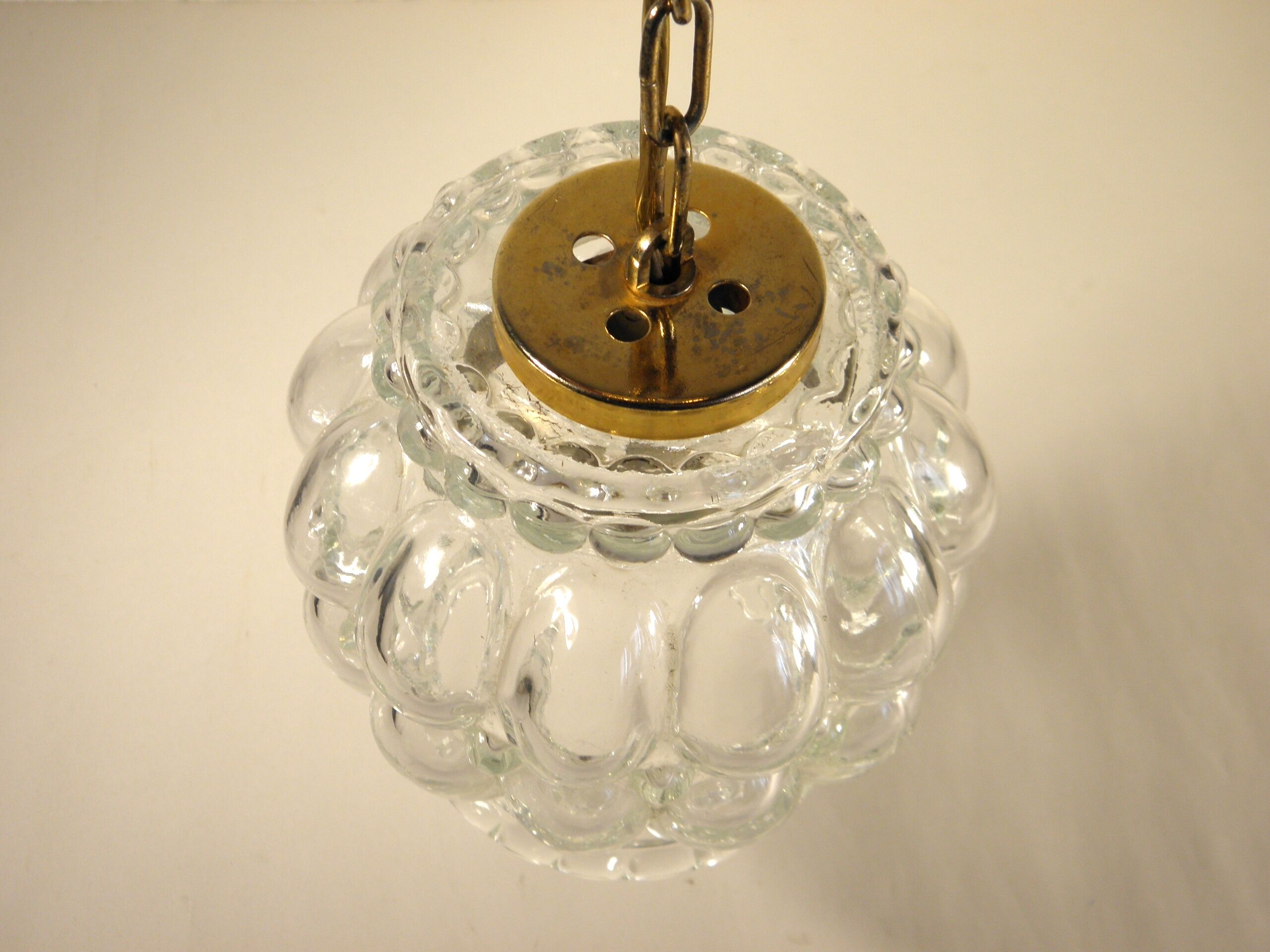 Moulded glass pendant lamp 1970