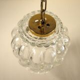 Moulded glass pendant lamp 1970