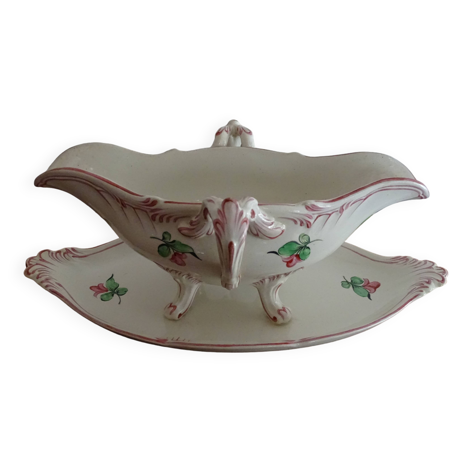KG Lunéville earthenware sauce boat with handles, CHINA model - 30.5 cm