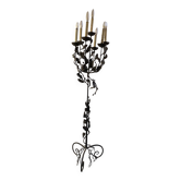 Wrought iron floor lamp with oak leaf and acorn decor from the 70s unique piece