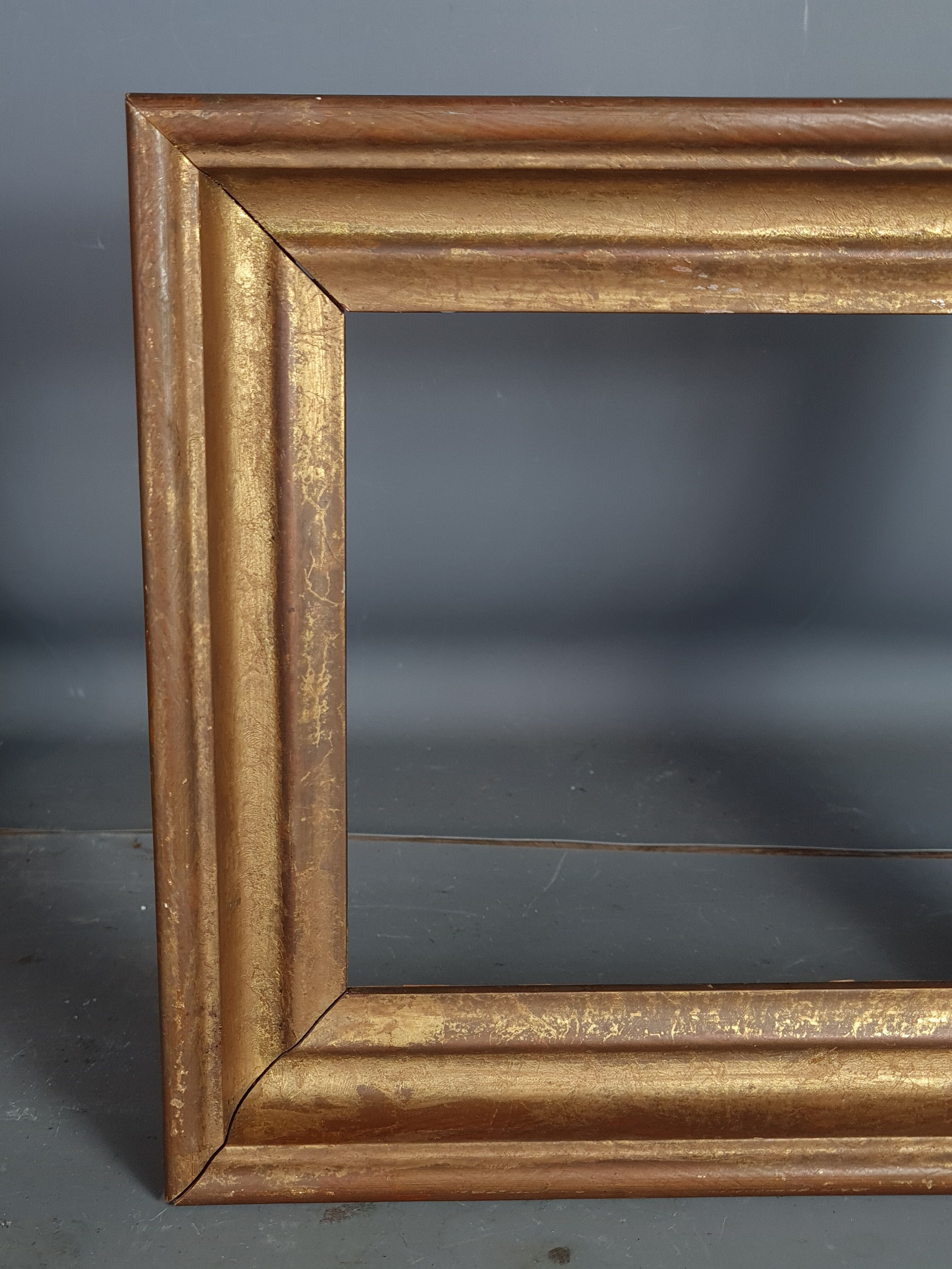 Pair old frames gilded wood gold leaf 26,5x23 cm, foliage 20,5x17 cm SB