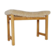 Modern Scandinavian stool in pine and sheepskin, Sweden, 1970s