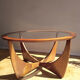 Table basse Astro ronde en teck 1960