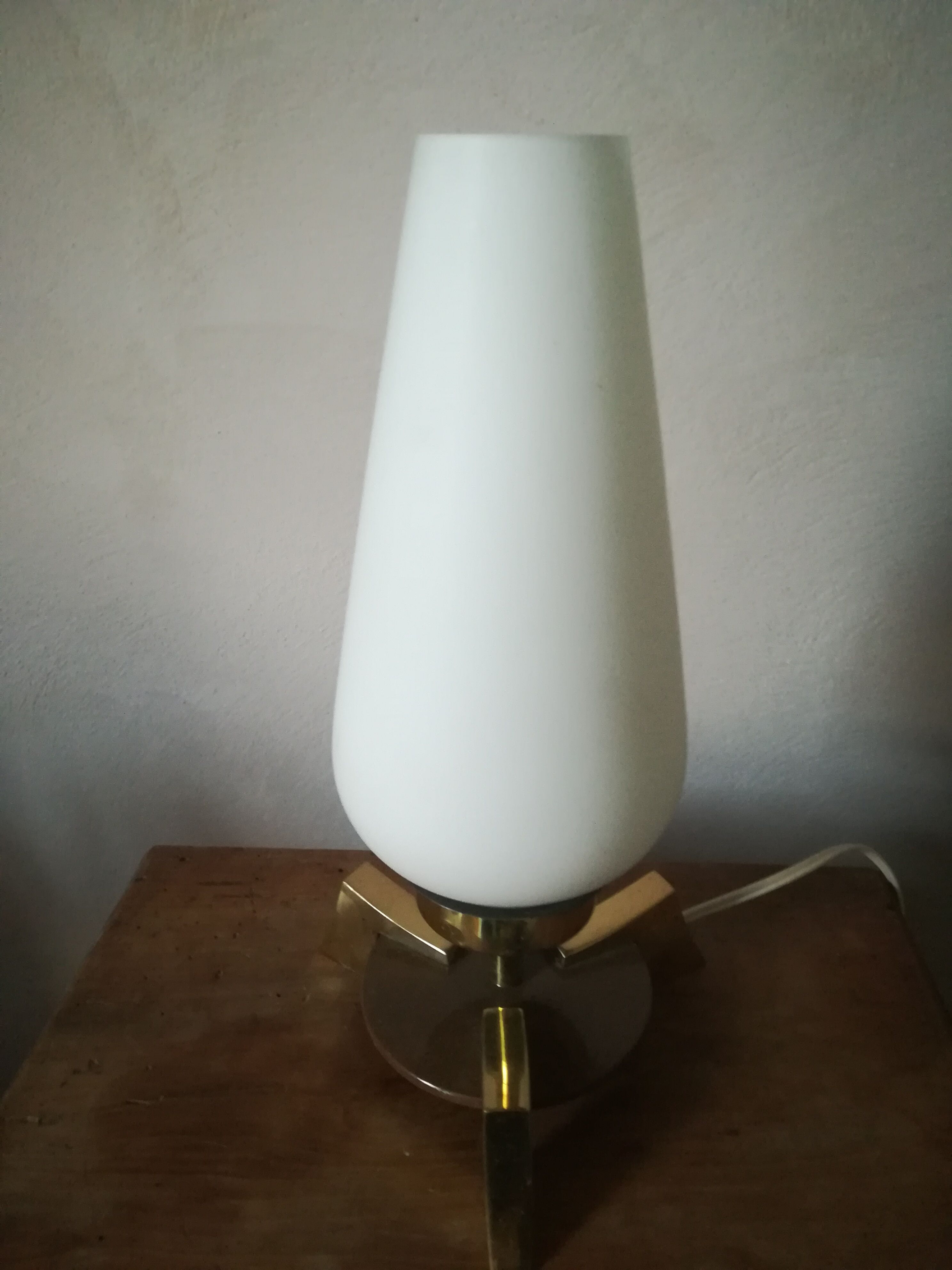 Modernist brass table lamp