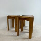 Mid-century stool trio, 1970