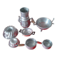 Set of 8 aluminum utensils for dinettes