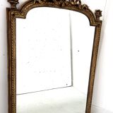 Louis XVI style mirror in wood and gilded stucco, 19th century