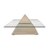 Italian Travertine Pyramid Coffee Table, 1980s