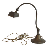 Lampe de bureau ancienne articulée en cuivre